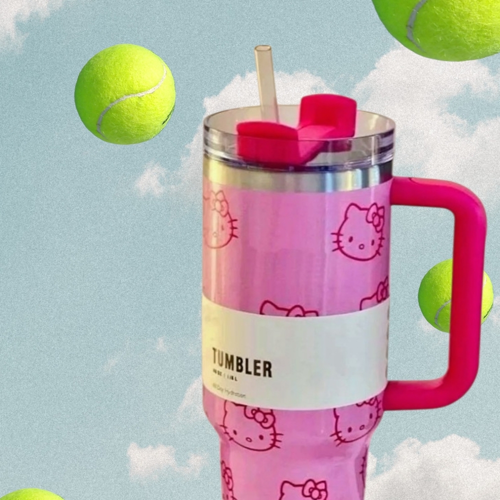 Hello Kitty Pink and Red Tumbler with Straw